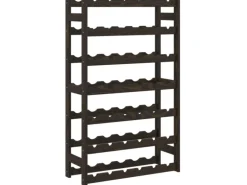 vidaXL Weinregal für 42 Flaschen Schwarz Massivholz Kiefer 62,5 x 25 x 102 cm
