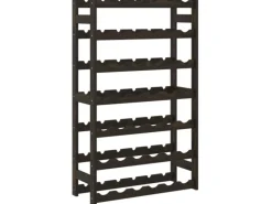 vidaXL Weinregal für 42 Flaschen Schwarz Massivholz Kiefer 62,5 x 25 x 102 cm