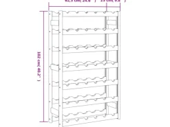 vidaXL Weinregal für 42 Flaschen Schwarz Massivholz Kiefer 62,5 x 25 x 102 cm