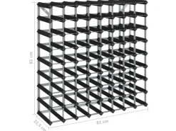 vidaXL Weinregal für 72 Flaschen Schwarz Massivholz Kiefer