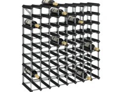 vidaXL Weinregal für 72 Flaschen Schwarz Massivholz Kiefer