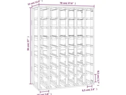 vidaXL Weinregal 70x33x94 cm Massivholz Kiefer