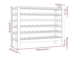 vidaXL Weinregal 109,5x30x82 cm Massivholz Kiefer