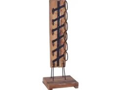 vidaXL Weinständer für 6 Flaschen 35x35x100 cm Massivholz Teak