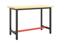 vidaXL Werkbankgestell MattSchwarz und MattRot 110x50x79 cm Metall