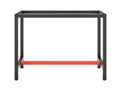 vidaXL Werkbankgestell MattSchwarz und MattRot 110x50x79 cm Metall
