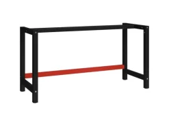 vidaXL Werkbankgestell Metall 150x57x79 cm Schwarz und Rot