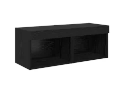 vidaXL Wohnwand mit LED 8-Tlg Schwarz Eichen-Optik 3402922
