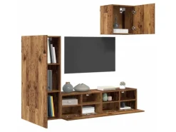 vidaXL Wohnwand 4-Tlg Altholz Holzwerkstoff 3402779