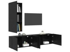 vidaXL Wohnwand 5-Tlg Schwarz Eichen-Optik Holzwerkstoff 3402778