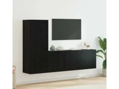 vidaXL Wohnwand 5-Tlg Schwarz Eichen-Optik Holzwerkstoff 3402769