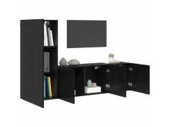 vidaXL Wohnwand 5-Tlg Schwarz Eichen-Optik Holzwerkstoff 3402769