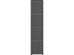 vidaXL Würfel-Regal mit Boxen 12 Fächer Grau 103x30x141 cm Stoff