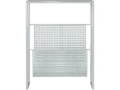 vidaXL Zeitschriftenständer Silbern 35x15x45 cm Stahl
