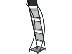 vidaXL Zeitschriftenständer 40 x 32 x 131 cm Schwarz A4