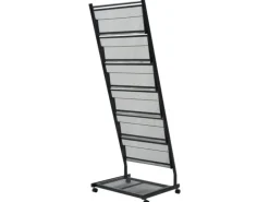 vidaXL Zeitschriftenständer 47,5×43×133 cm Schwarz A4