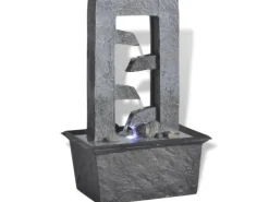 vidaXL Zimmerbrunnen mit LED-Licht Polyresin 15,8 x 11,8 x 24 cm