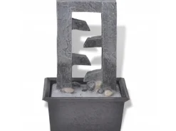 vidaXL Zimmerbrunnen mit LED-Licht Polyresin 15,8 x 11,8 x 24 cm