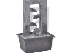 vidaXL Zimmerbrunnen mit LED-Licht Polyresin 15,8 x 11,8 x 24 cm