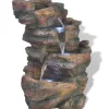 vidaXL Zimmerbrunnen mit LED-Licht Polyresin 24 x 33,5 x 45,5 cm