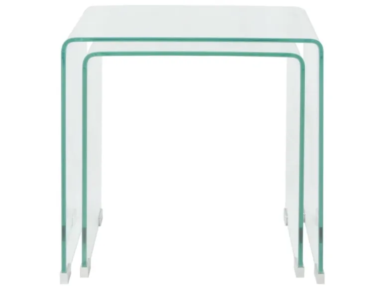 vidaXL Zweiteiliges Satztisch-Set aus gehärtetem Glas Transparent 244191