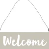 Videx Garden Türschild Welcome Metall Grau 8 cm x 25 cm
