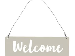Videx Garden Türschild Welcome Metall Grau 8 cm x 25 cm