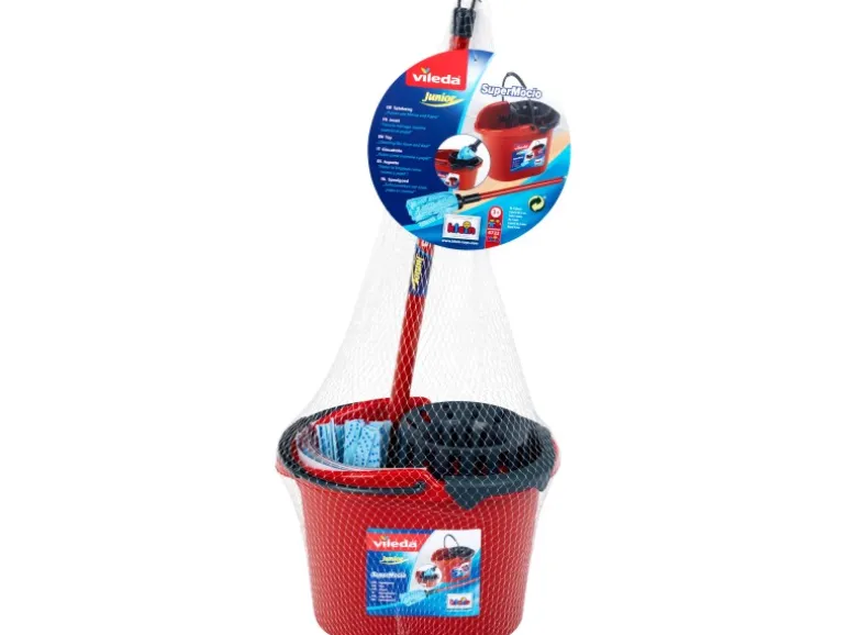 Vileda Kinder-Wischmopp und Eimer Rot