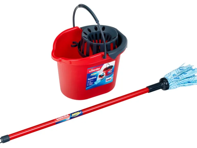 Vileda Kinder-Wischmopp und Eimer Rot