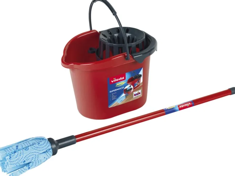 Vileda Kinder-Wischmopp und Eimer Rot