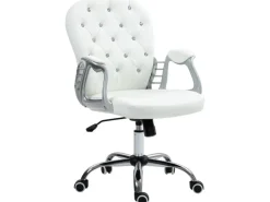 Vinsetto Bürostuhl Ergonomisch für Home Office 59 x 60 x 103 cm Weiß