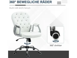 Vinsetto Bürostuhl Ergonomisch für Home Office 59 x 60 x 103 cm Weiß
