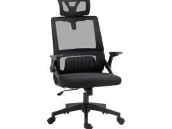Vinsetto Bürostuhl mit Wippfunktion Mesh Schwarz 58L x 61B x 102-119H cm