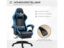 Vinsetto Gaming Stuhl mit Lendenkissen Kopfstütze