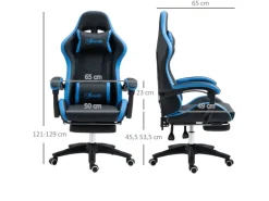 Vinsetto Gaming Stuhl mit Lendenkissen Kopfstütze