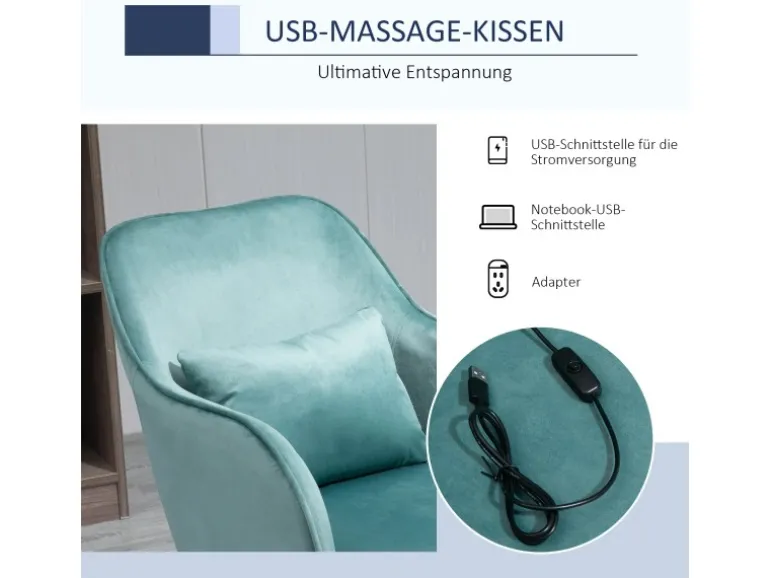 Vinsetto Massage Schreibtischstuhl mit USB-Schnittstelle