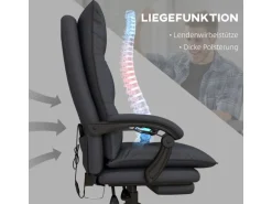Vinsetto Massage-Bürostuhl mit Heizfunktion und Fußstütze