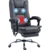 Vinsetto Massage-Bürostuhl 111-119 cm Höhenverstellbar mit Fußstütze