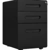 Vinsetto Rollcontainer mit 3 Schubladen Aufbewahrung Stahl Schwarz 39 x 48 x59cm