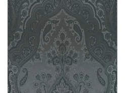 Vliestapete Barock Ornament Glänzend Glatt Schwarz Dunkelgrau FSC®