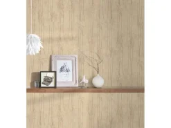 Vliestapete Floral Glänzend Leicht Strukturiert Gelb Beige FSC®