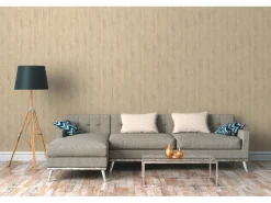 Vliestapete Floral Glänzend Leicht Strukturiert Gelb Beige FSC®