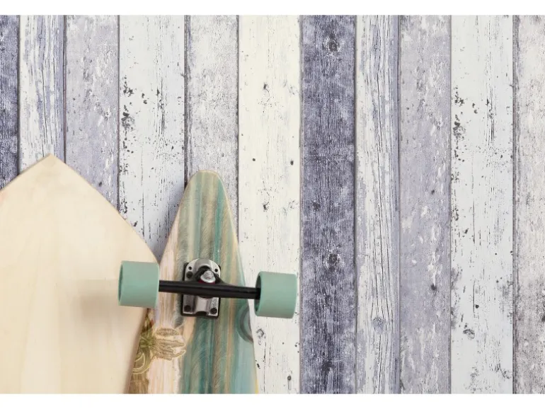 Vliestapete Surfing & Sailing Holz Blau FSC®