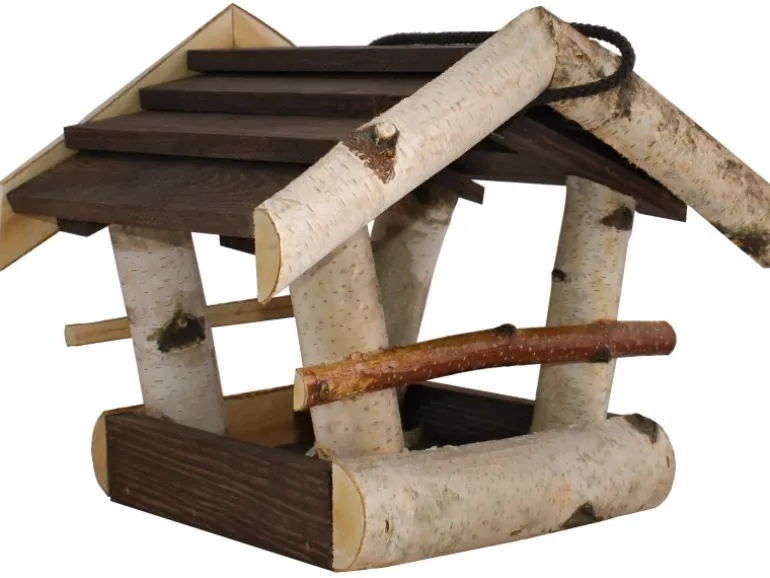 Vogelfutterhaus Birke/Pinie Braun Klein