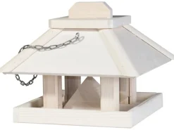 Vogelfutterhaus Kiefernholz Weiß 22 cm x 29 cm x 29 cm