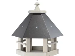 Vogelhaus Metalldach Grau Kiefernholz Grau