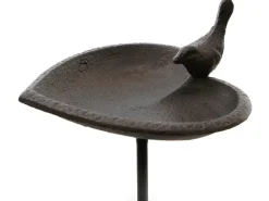Vogeltränke Herz auf Stecker aus Gusseisen 86 cm Antik Braun