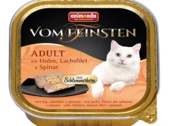Vom Feinsten Katzen-Nassfutter Adult Huhn und Lachsfilet und Spinat 100 g