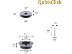 Wagner Filzgleiter 12-teilig QuickClick Ultrasoft Slim Ø 25 mm Schwarz-Grau