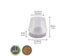 Wagner Kappen-Set EH0564 Ø 24 mm x Ø 28 mm x 26 mm Transparent/Grau 4-tlg.